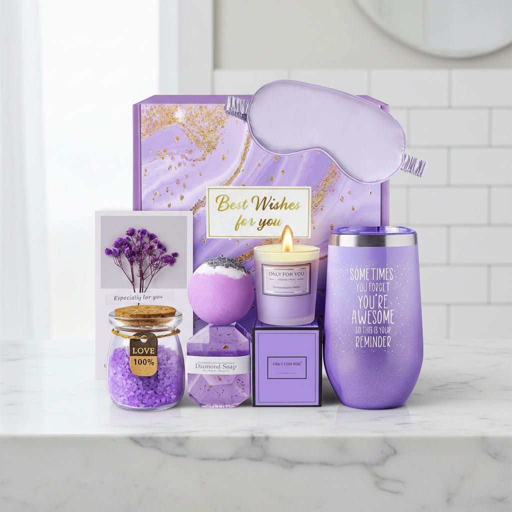 Spa Gift Set Aromatherapy Relaxation Bath Care with Reusable Metal Basket