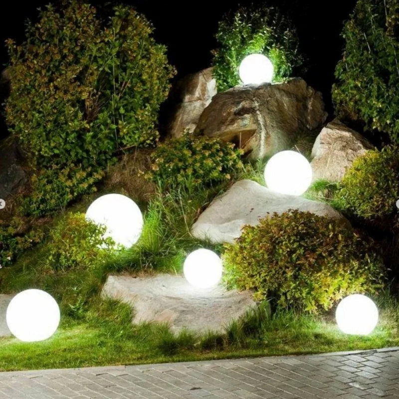 Spherical LED Garden Light | 16-Colour Remote Control, USB Rechargeable | Weather-Resistant, Solar Powered Option