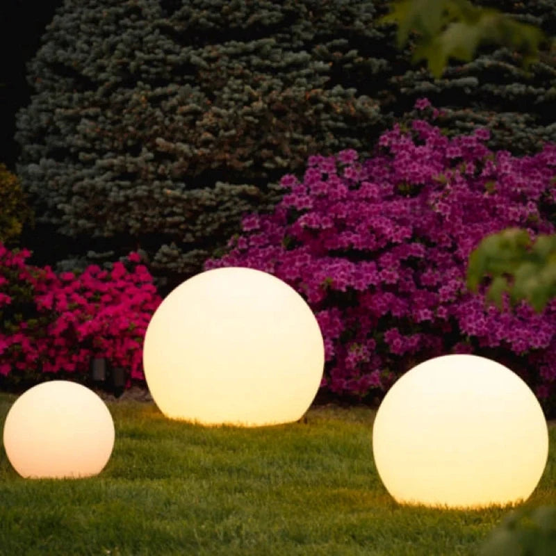 Spherical LED Garden Light | 16-Colour Remote Control, USB Rechargeable | Weather-Resistant, Solar Powered Option
