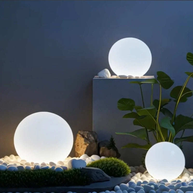 Spherical LED Garden Light | 16-Colour Remote Control, USB Rechargeable | Weather-Resistant, Solar Powered Option