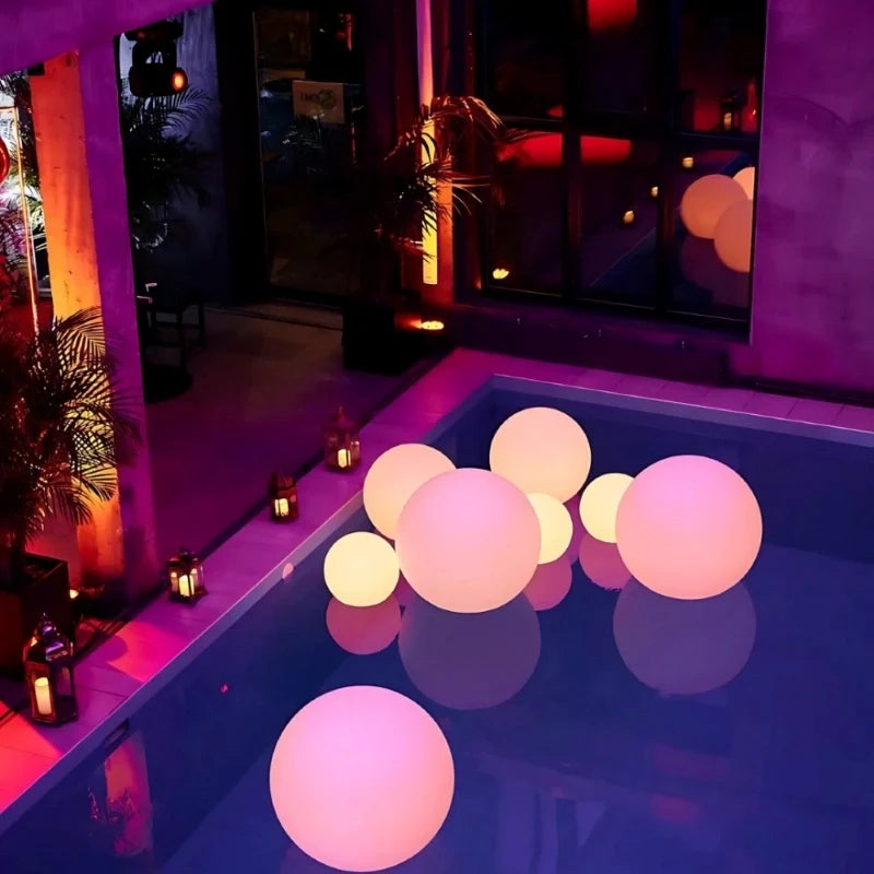 Spherical LED Garden Light | 16-Colour Remote Control, USB Rechargeable | Weather-Resistant, Solar Powered Option