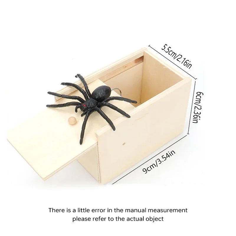 Spider Prank Box Halloween Toy | Hidden Pop-Up Spider Surprise Trick | Reusable Wooden Party Gag Gift Toy for All Ages