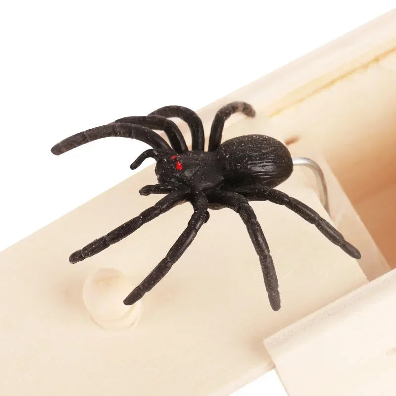 Spider Prank Box Halloween Toy | Hidden Pop-Up Spider Surprise Trick | Reusable Wooden Party Gag Gift Toy for All Ages