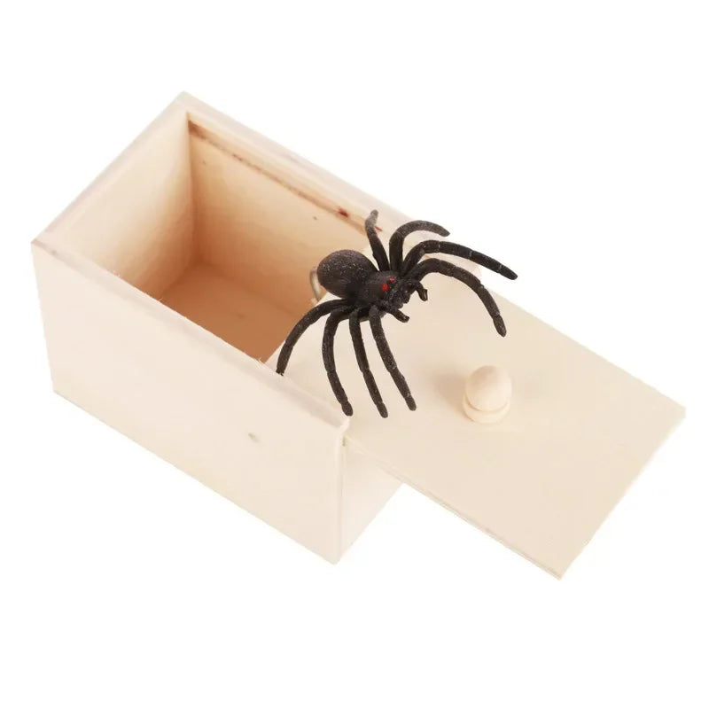 Spider Prank Box Halloween Toy | Hidden Pop-Up Spider Surprise Trick | Reusable Wooden Party Gag Gift Toy for All Ages