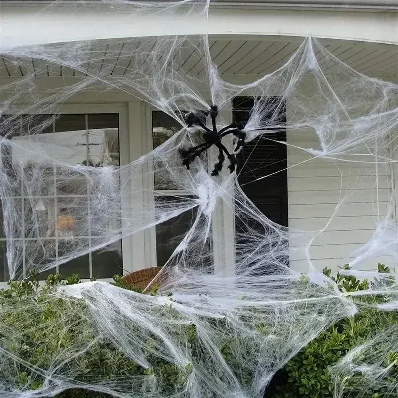 Spider Web Halloween Decoration | Stretchable Cotton Thread Webbing | Covers Large Areas for Instant Spooky Effect