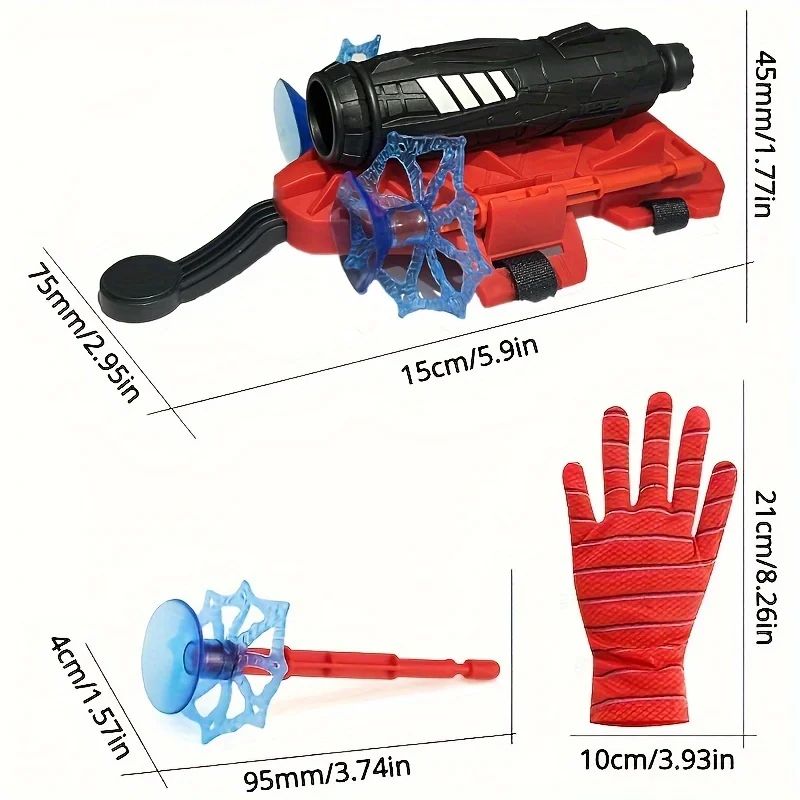 Spider Web Shooter Glove Superhero Cosplay Toy | Wrist-Mounted Shooting Mechanism | Interactive Play for Kids & Adults