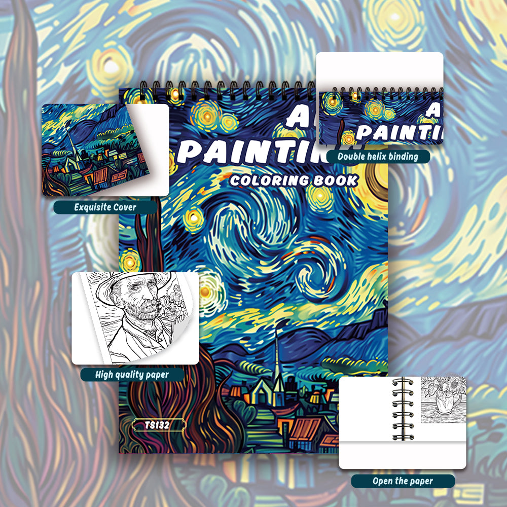 Spiral Colouring Book for Adults | Thick 100gsm Paper, Lay-Flat Spiral Binding | Stress Relief Art Therapy Gift