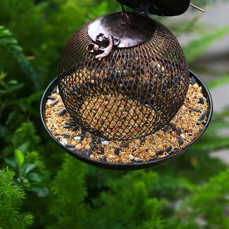 Squirrel-Proof Bird Feeder Hanging Metal with Multiple Feeding Ports