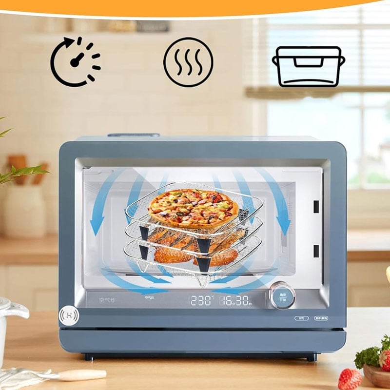 Stackable Air Fryer Rack 3-Tier Stainless Steel with Heat-Resistant Tongs