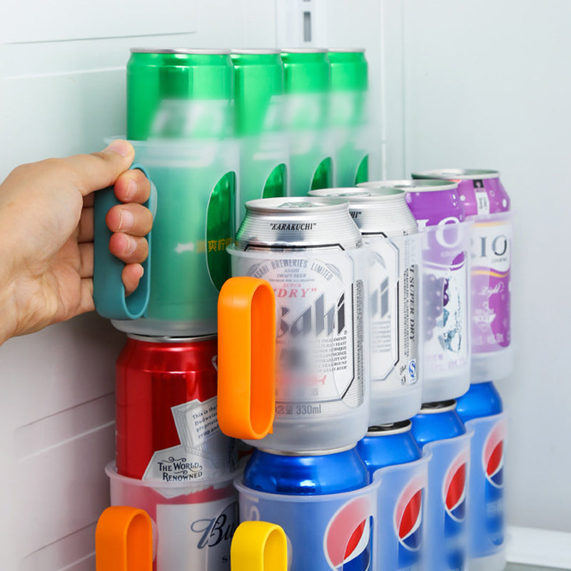 Stackable Can Storage Box Clear Plastic | Holds 4 Cans Per Tray, BPA-Free | Space-Saving Fridge & Pantry Organiser