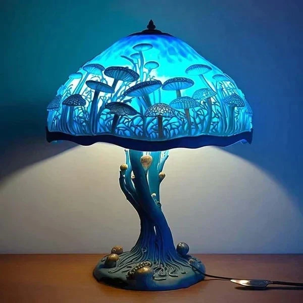 Stained Glass Table Lamp 45 cm | 8 Nature-Inspired Colour Designs | USB-Powered LED Glow for Home Décor, Bedside and Shelf