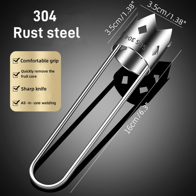 Stainless Steel Fruit Corer Knife | Razor-Sharp Blade with Ergonomic Non-Slip Grip | Fast, Precise Fruit Coring Tool