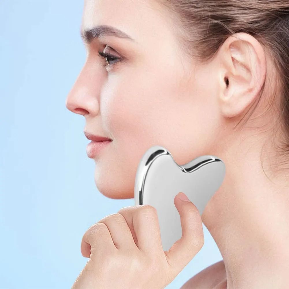 Stainless Steel Gua Sha Massager Tool | 304 Medical-Grade Steel | Face, Neck and Body Massage for Circulation and Relaxation