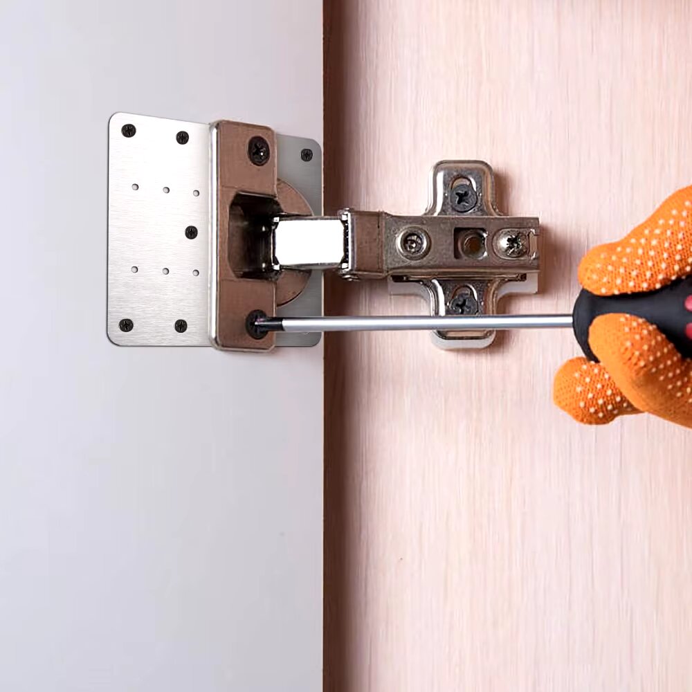 Stainless Steel Hinge Repair Kit | Fits Multiple Cabinet Door Sizes | Fixes Loose, Sagging or Broken Furniture Hinges