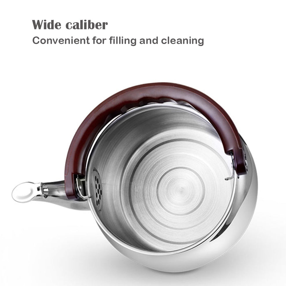Stainless Steel Whistling Stovetop Kettle | Thickened Body, Loud Whistle Alert | Gas, Electric & Induction Compatible