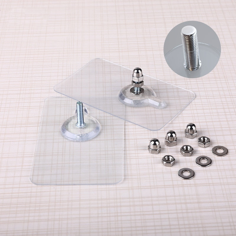 Sticky Hanger Punch-Free Transparent Heavy Duty PVC with 6 kg Load Capacity