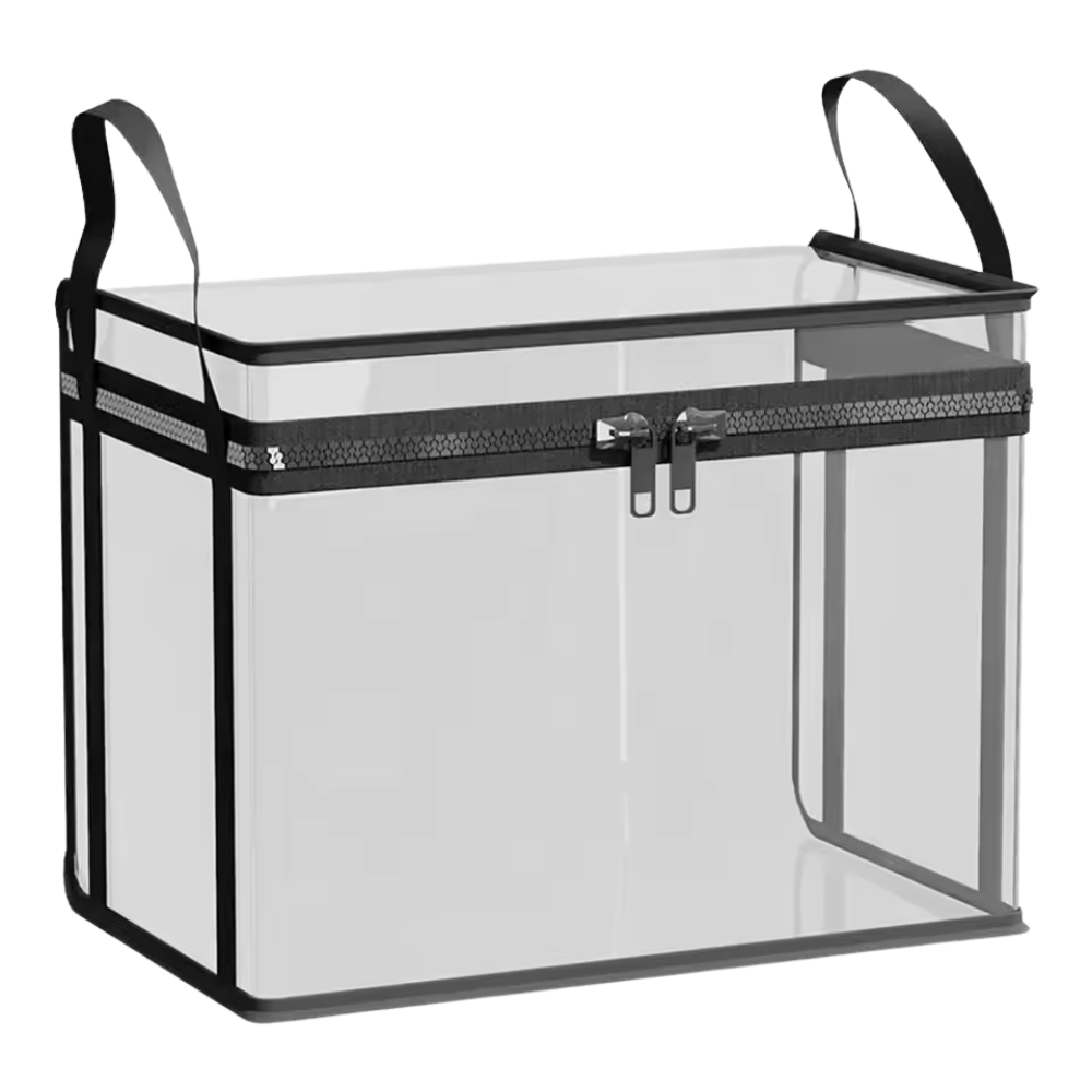 Storage Bag | Clear Zip Storage Box With Two Carry Handles
