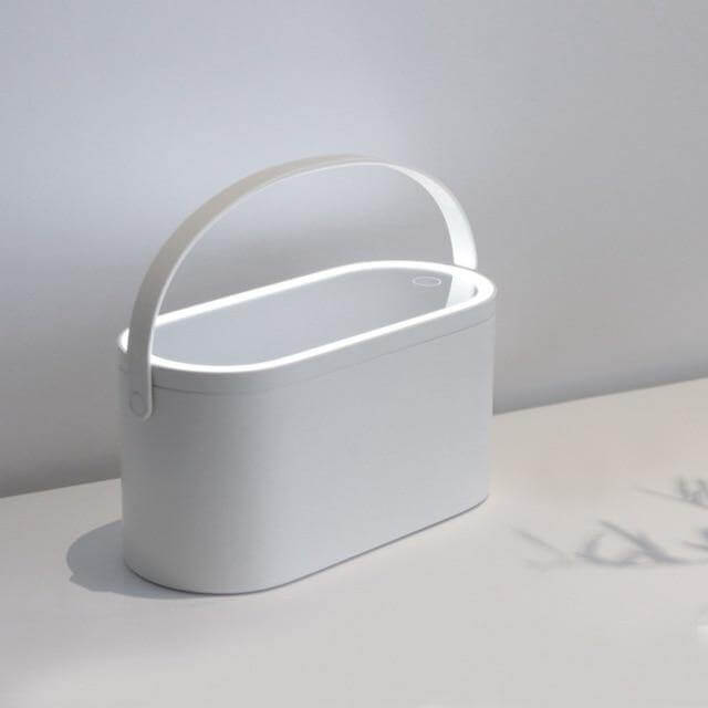 Storage Mirror LED Cosmetic Rechargeable Portable with Touch Dimming