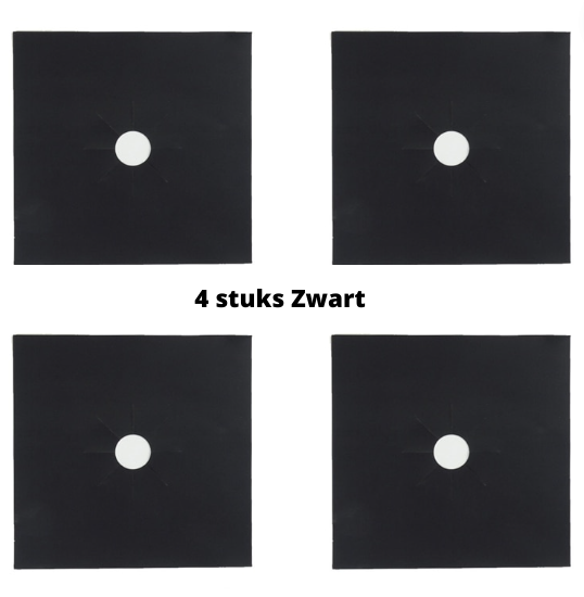 Stove Protector Mat Heat-Resistant Polymer | Cuttable to Fit Any Stove | Reusable 4-Pack Easy-Clean Kitchen Cover
