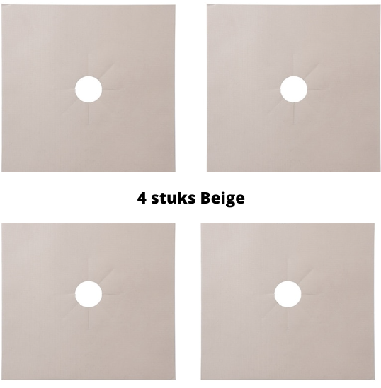 Stove Protector Mat Heat-Resistant Polymer | Cuttable to Fit Any Stove | Reusable 4-Pack Easy-Clean Kitchen Cover