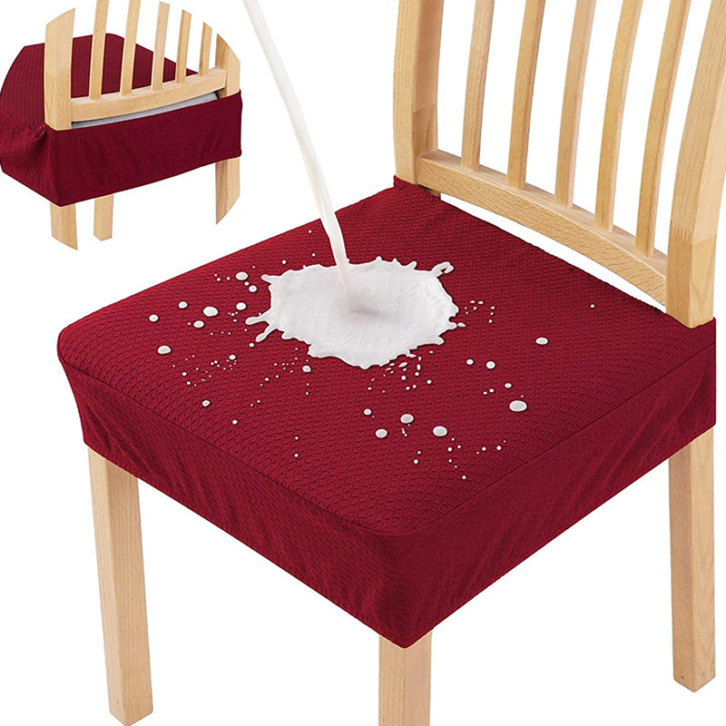 Stretch Chair Cover Polyester Knit | Waterproof Diamond Jacquard Design | Machine Washable Stain Protection For Chairs