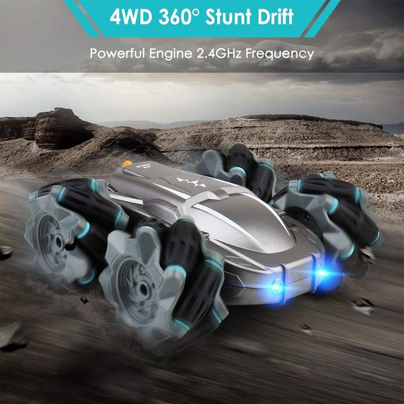 Stunt Car Toy Remote Control 2.4Ghz Mecanum Wheels with 360° Rotation