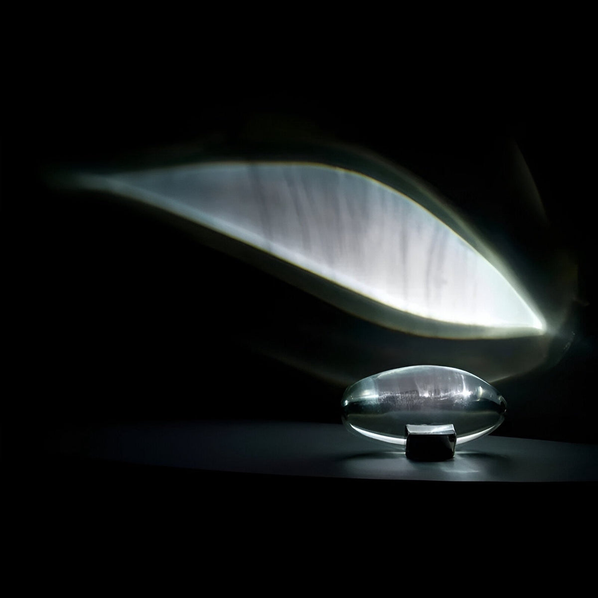Sunset Projection Table Lamp Glass & Stainless Steel | 3 Interchangeable Lenses, USB Powered | Warm Ambient Light Effect