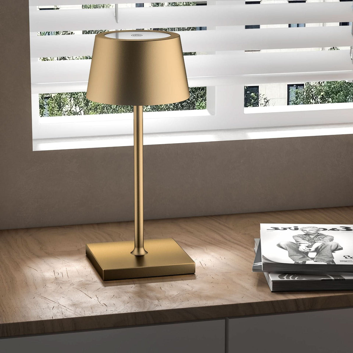 Table Lamp Cordless LED | Touch Top Control, Square Base