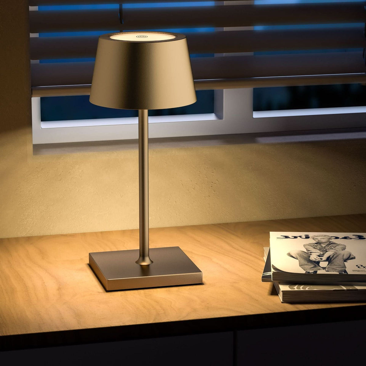 Table Lamp Cordless LED | Touch Top Control, Square Base