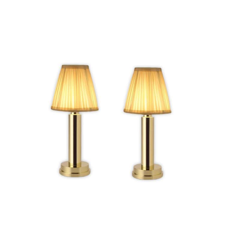 Table Lamp | Pleated Shade, Rechargeable Cordless Base