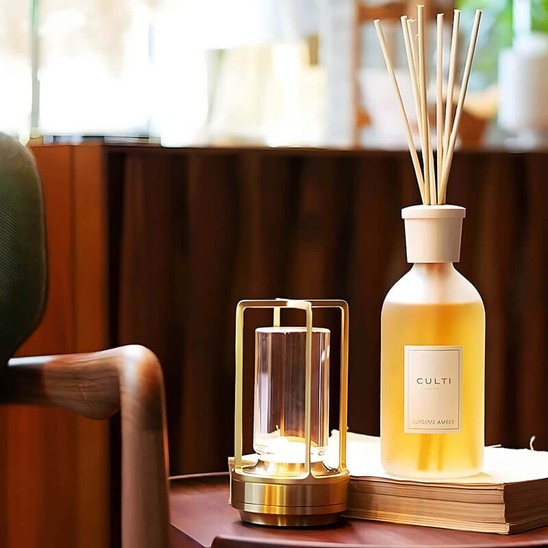Table Lamp | Touch Dimming, Open Frame Cylinder Shade