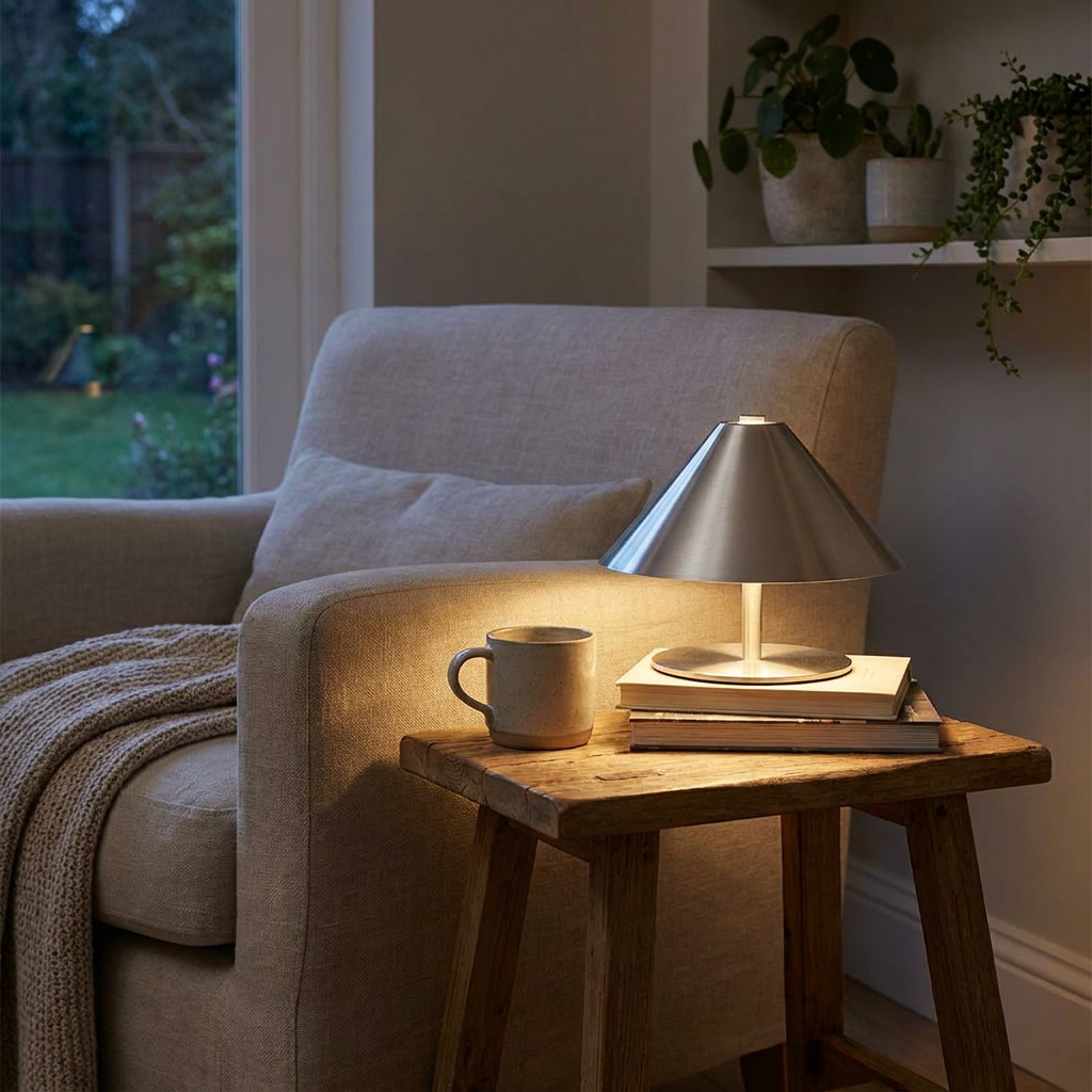 Table Lamp | Wide Cone Shade, Touch Dimming And Colour Modes