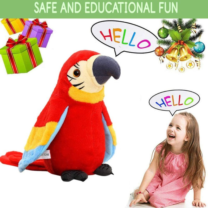 Talking Parrot Plush Toy | Records and Repeats Your Voice | Soft Cuddly Bird Toy for Playful Interactive Learning Fun