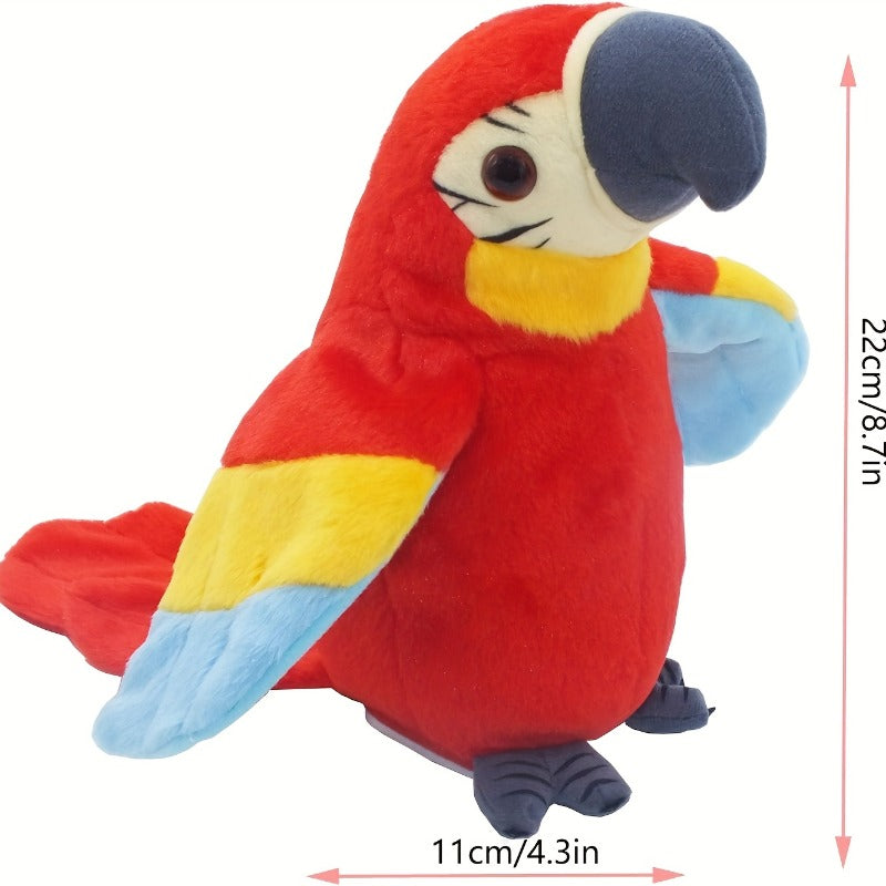 Talking Parrot Plush Toy | Records and Repeats Your Voice | Soft Cuddly Bird Toy for Playful Interactive Learning Fun