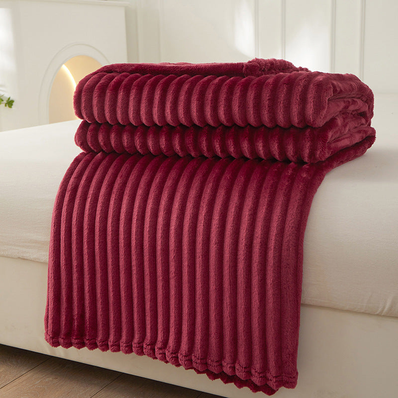 Textured Ridge Throw Blanket Polyester | Multiple Sizes & 8 Colours | Chunky Pile Adds Warmth, Machine Washable