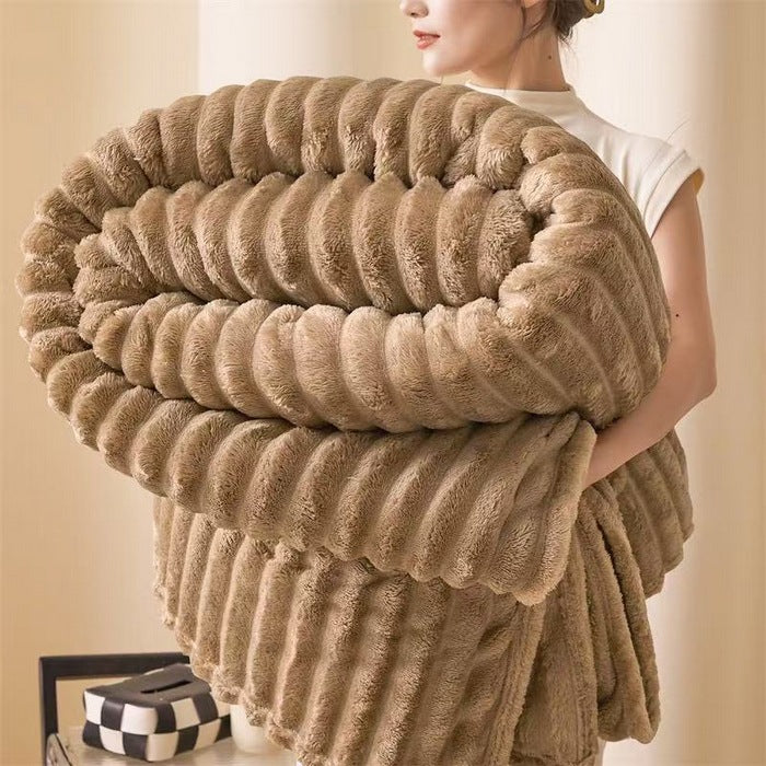 Textured Ridge Throw Blanket Polyester | Multiple Sizes & 8 Colours | Chunky Pile Adds Warmth, Machine Washable