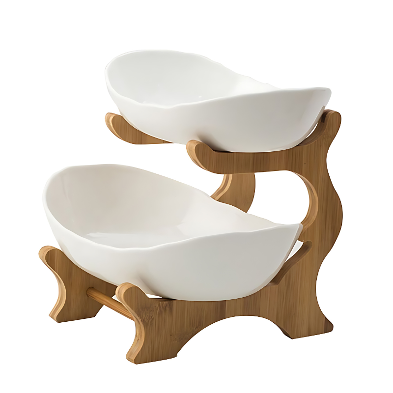 Tiered Fruit Stand | Two Oval Bowls, Curved Open Frame