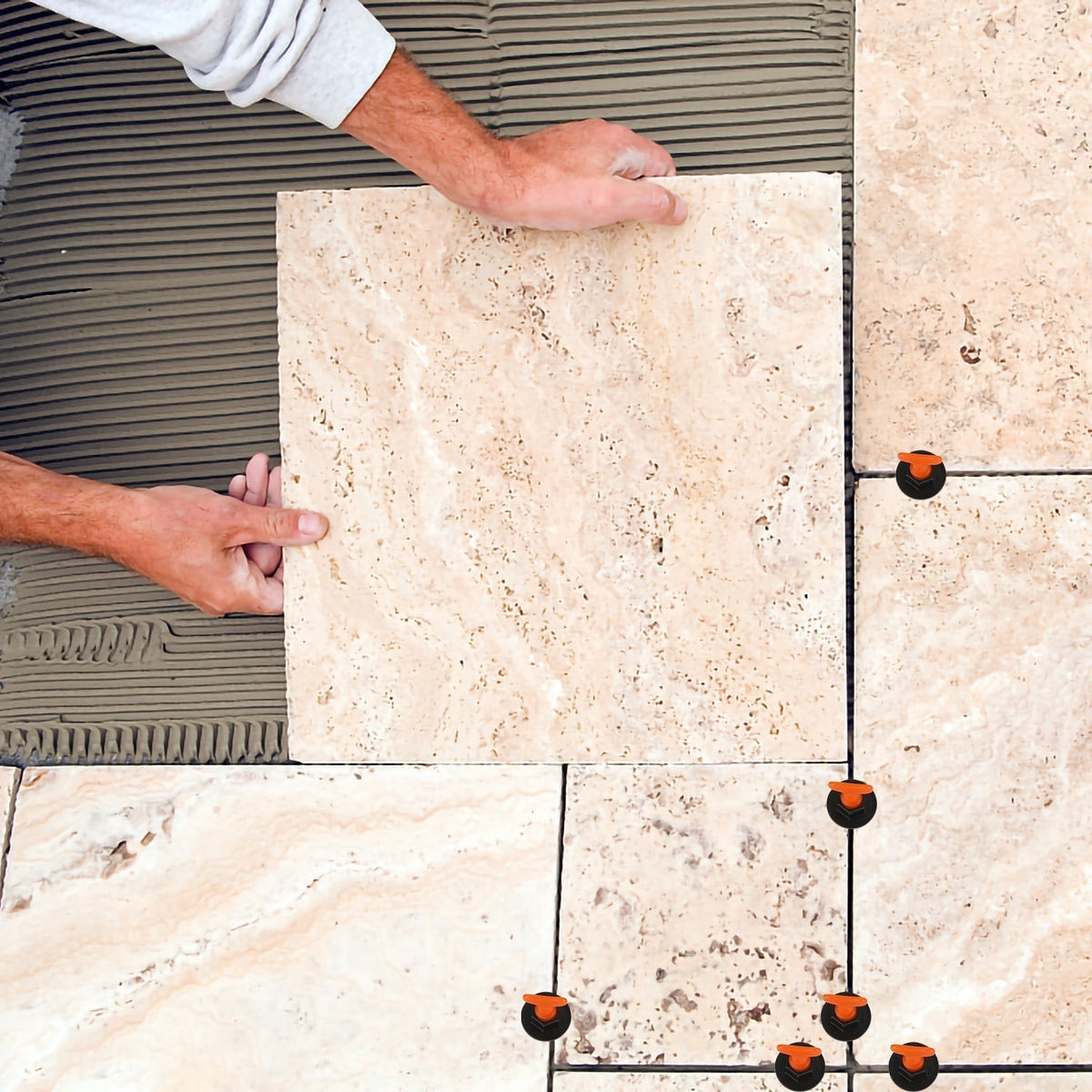Tile Levelling System Kit 110/220 Pieces | Manganese Steel Needles, 4 Wrenches | Reusable, Ensures Flat Floors & Walls