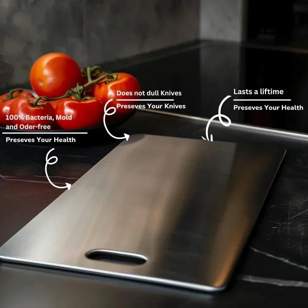 Titanium Cutting Board Rustproof Non-Porous with Odourless Surface