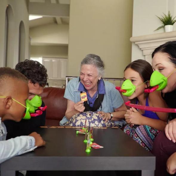 Tongue-Shooting Mask Game | 2 Masks, 2 Tongues & 20 Number Cards | Blow-Action Party Game for Family Fun and Group Play