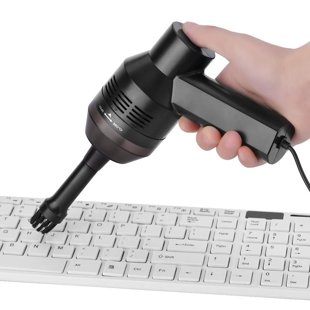 USB Keyboard Cleaner | Brush Nozzle, Twist-Open Dust Cup