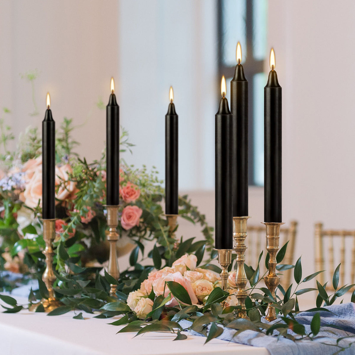 Unscented Taper Candles 20-Pack | Drip-Free, Smoke-Free Wax | Ideal for Dinners, Weddings, Church & Emergencies