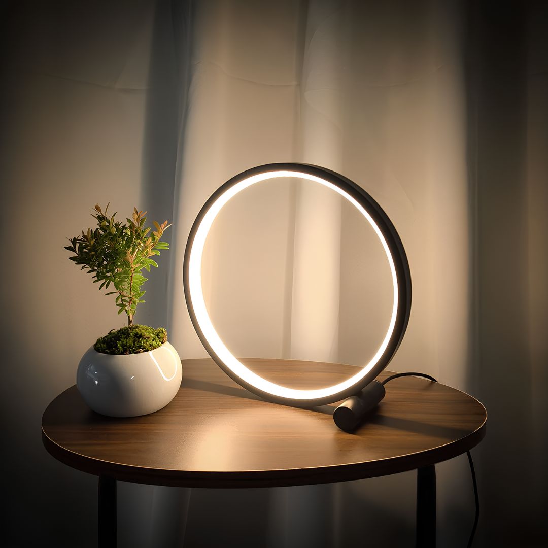 Bedside Lamps Dimmable LED Ring Design Aluminium with Two Light Colours 1