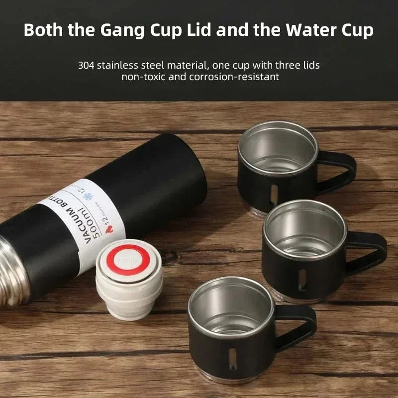 Vacuum Insulated Travel Mug Stainless Steel | 500ml Leak-Resistant Coffee Bottle | Keeps Drinks Hot or Cold for Hours