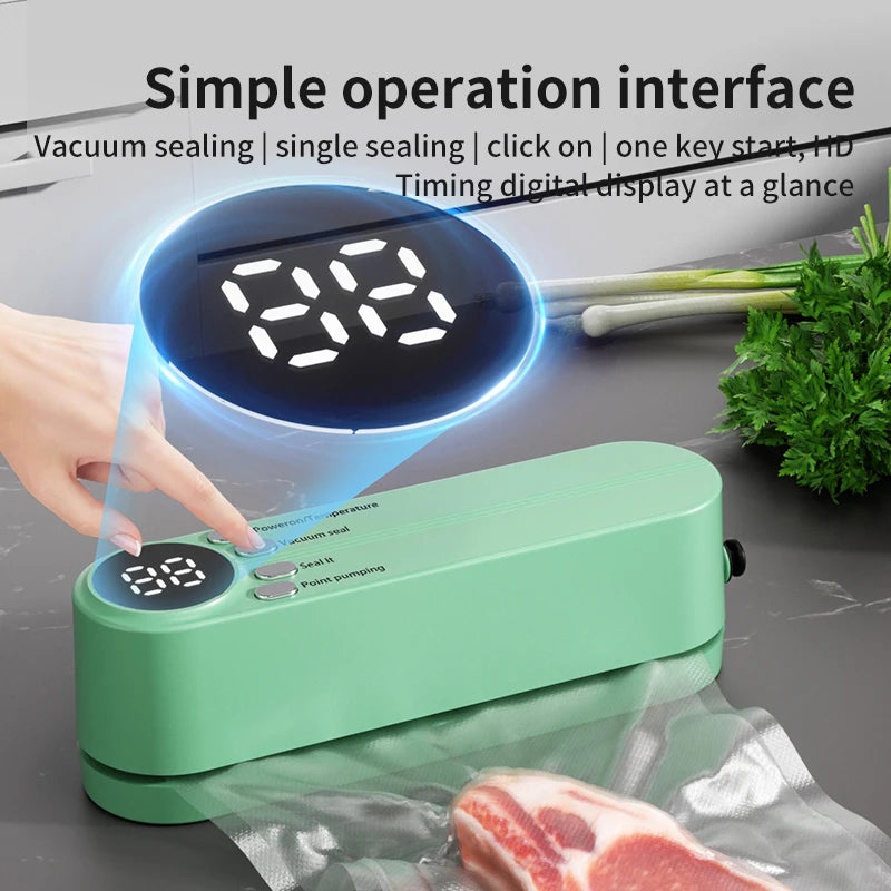 Vacuum Sealer | Cordless Handheld Bag Sealer with Digital Display