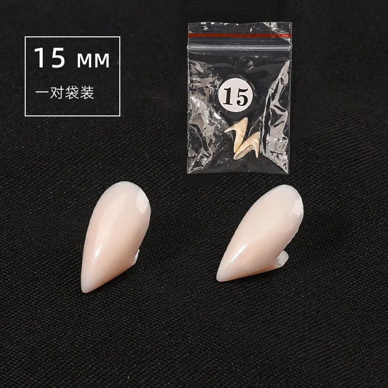 Vampire Fangs Halloween Costume Props | 5 Pairs Realistic Resin Fake Teeth | Reusable Cosplay Fang Set for Parties