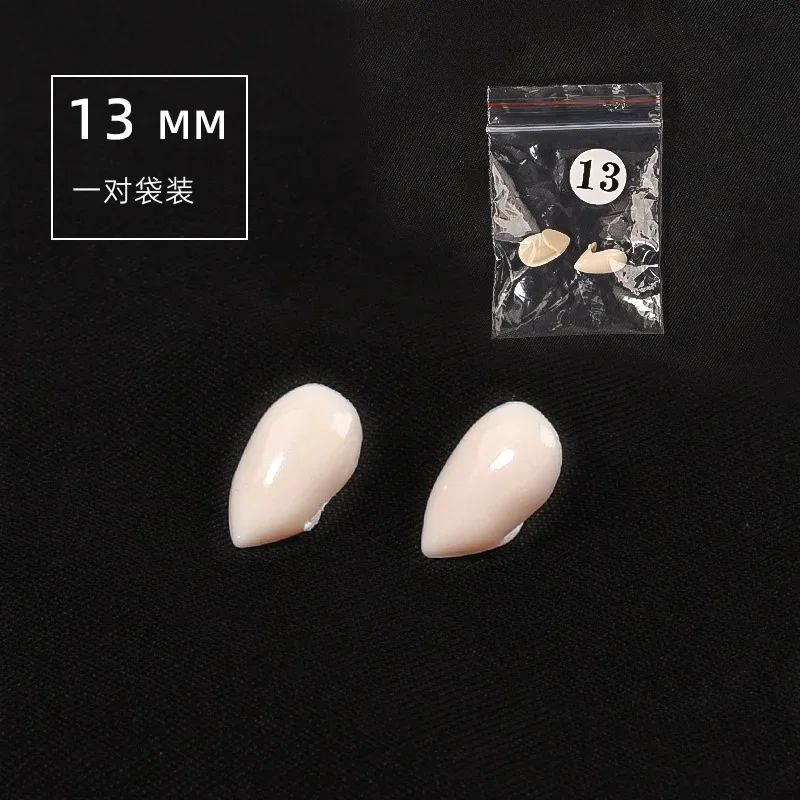Vampire Fangs Halloween Costume Teeth | 5 Pairs Resin Fang Set | Natural-Looking Individual Fangs with Adhesive