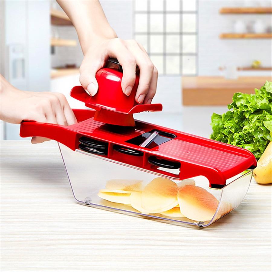 Vegetable Slicer | Interchangeable Blades, Catch Container