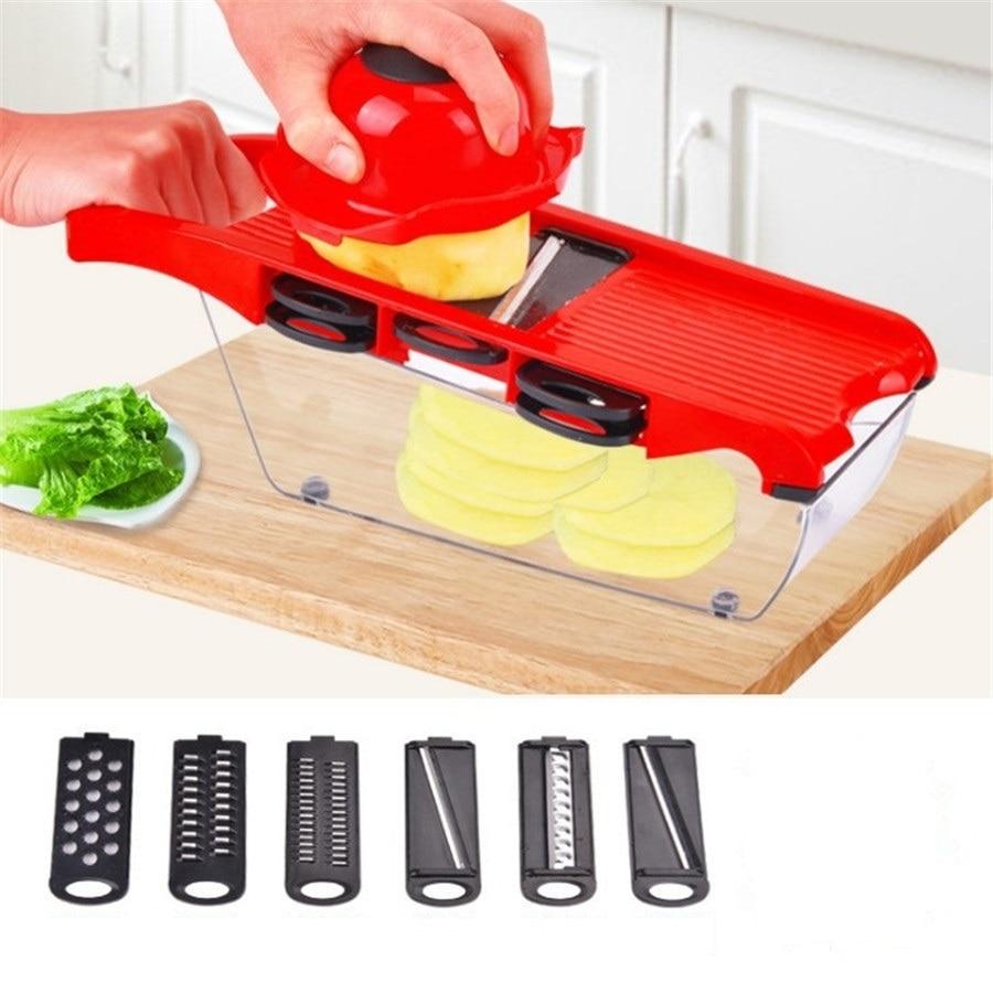 Vegetable Slicer | Interchangeable Blades, Catch Container