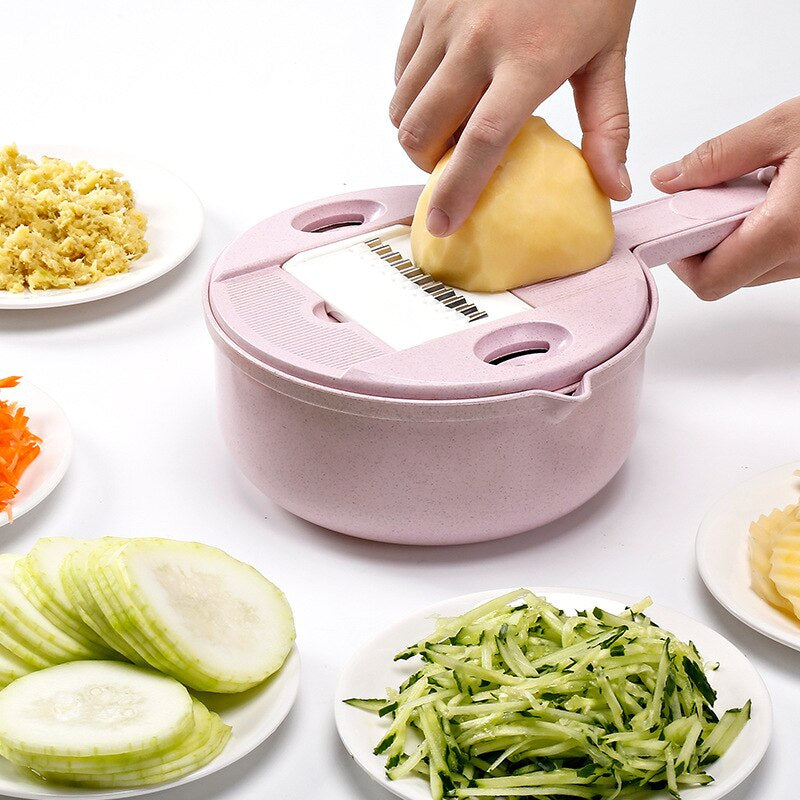 Vegetable Slicer Kit Stainless Steel Handheld with 5 Blade Combinations